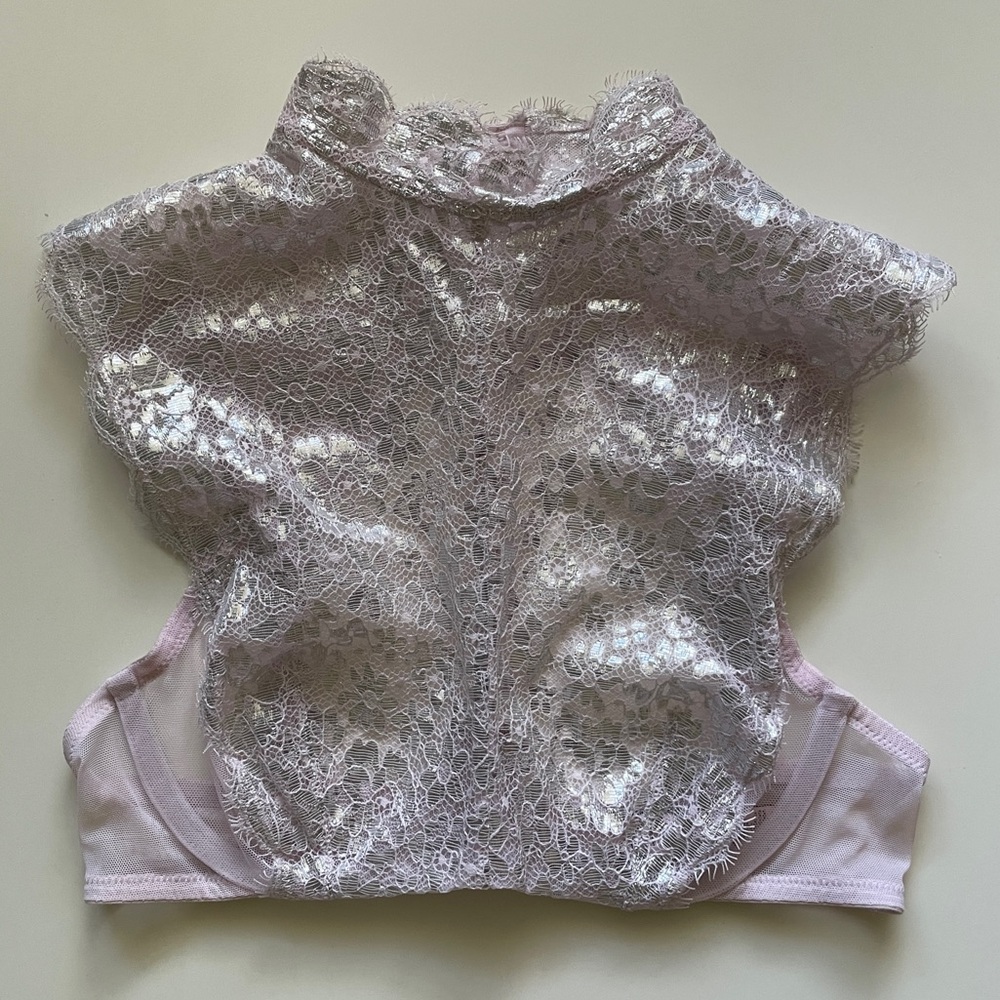 Victoria’s Secret Dream Angels High-Neck Metallic Pink Bra